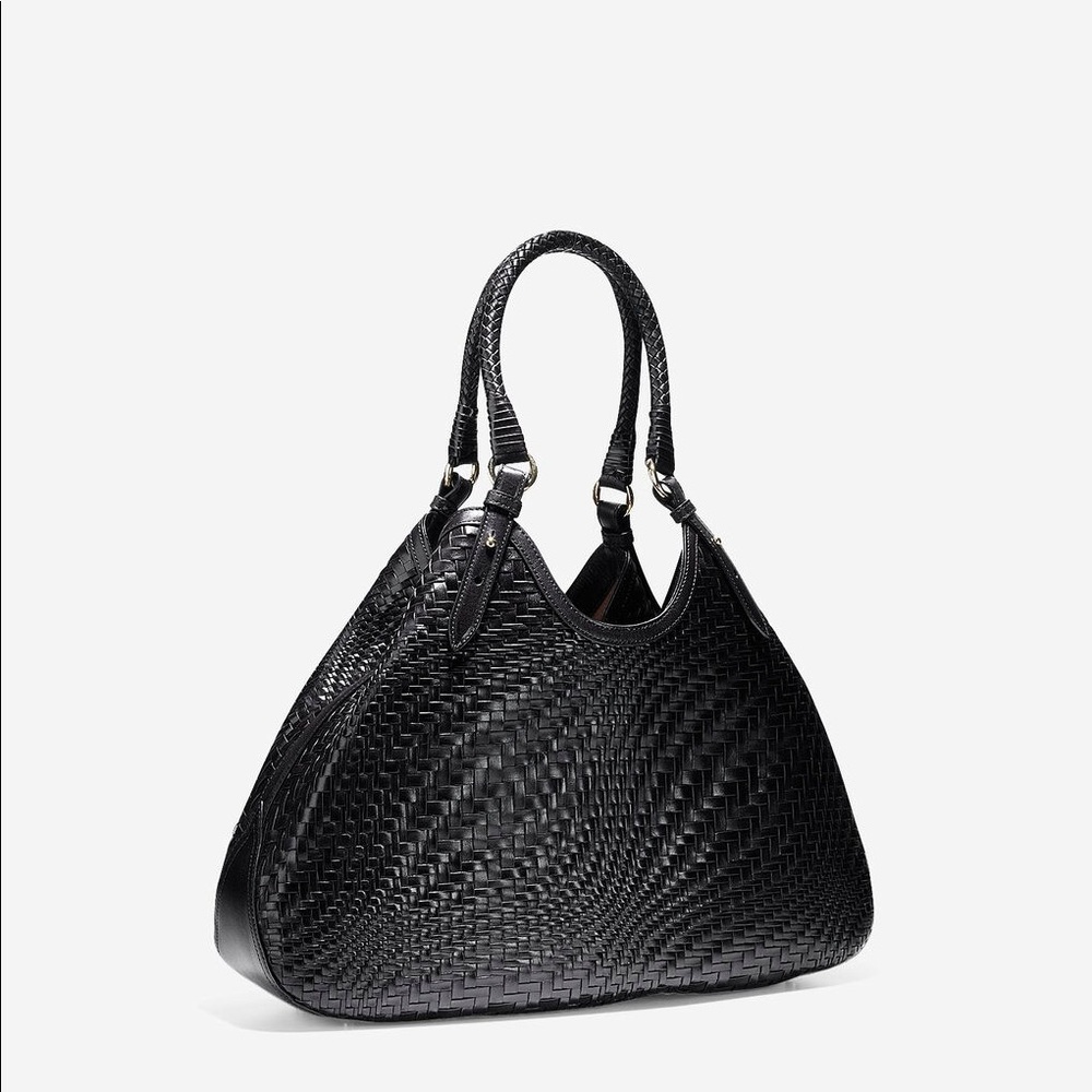 Cole Haan Genevieve Woven Triangle Leather Tote - Picture 2 of 5